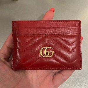 Red Gucci card holder